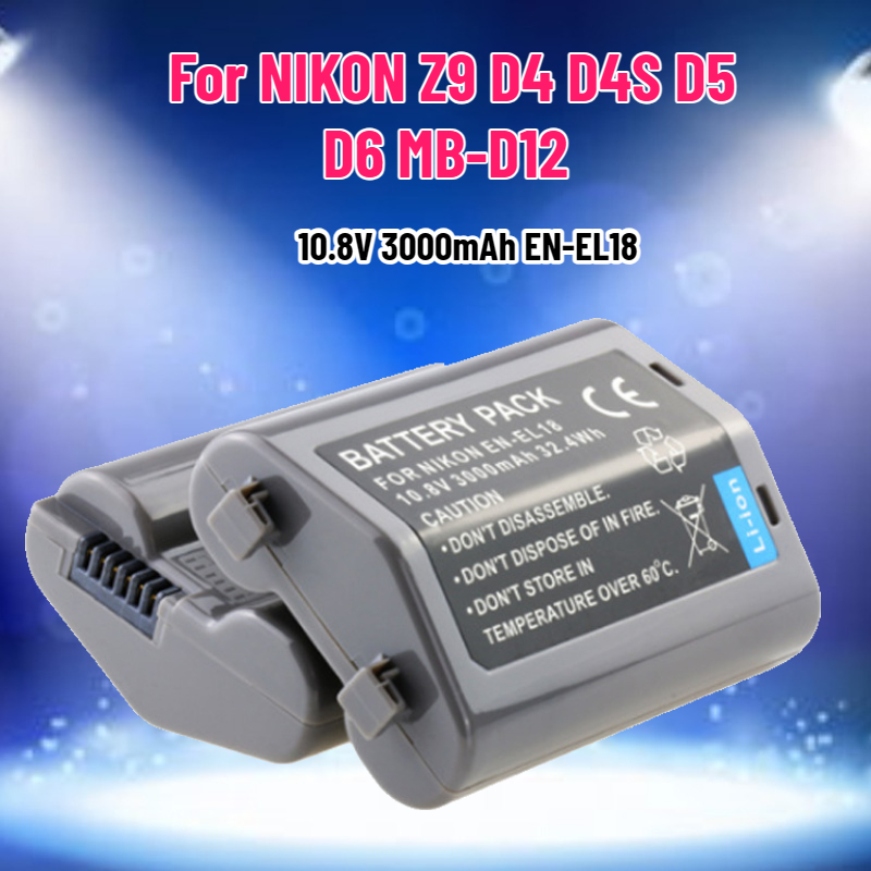 Drone Camera - 10,8V 3000mAh EN-EL18 EN-EL18A EN-EL18B Akku