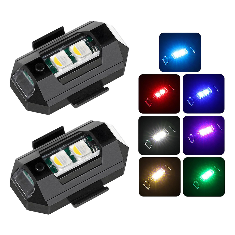 Drone Led Light - 2 Stück Mini-LED-Blitzlichter, dekorativ, 7 Farben