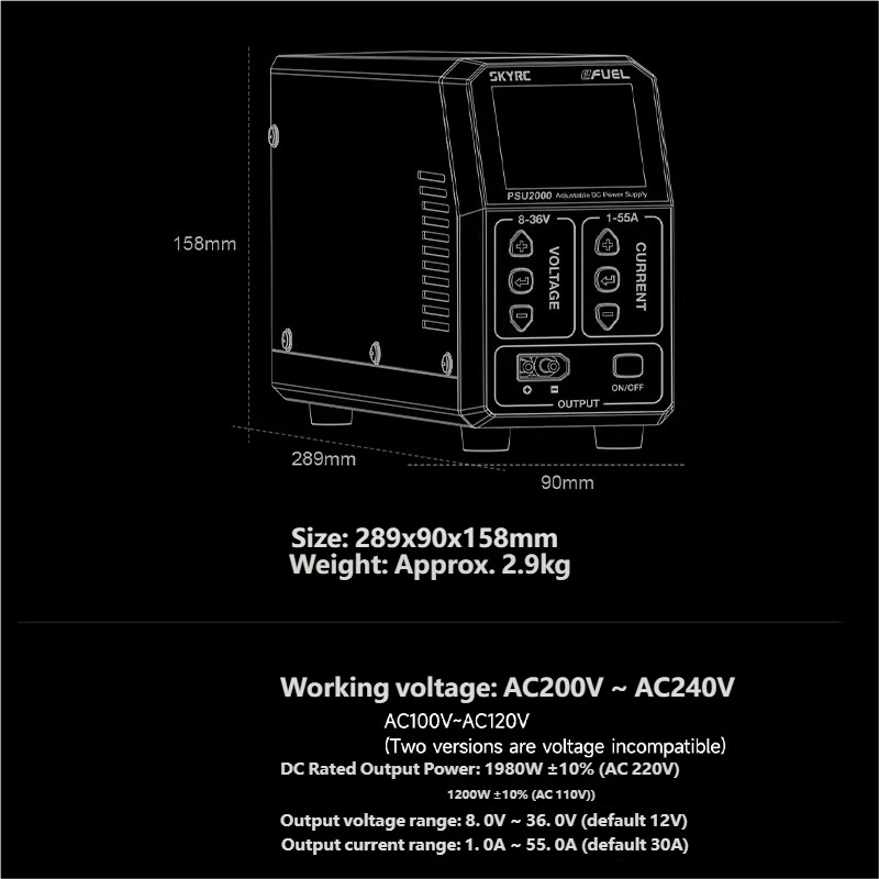 SKYRC PSU2000 1980W Einstellba – Drone Charger Bewertung und Preis